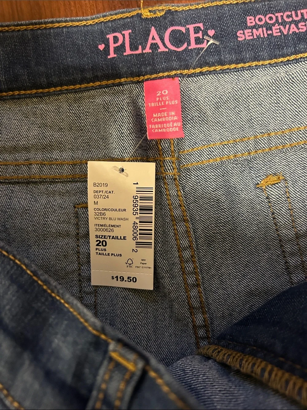 🆕 Girls Childrens Place Bootcut Blue Jeans Size 20+ Denim Pants Everyday